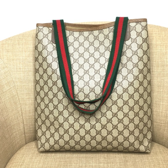Gucci authentic brown monogram coated canvas tote bag - Picture 4 of 16
